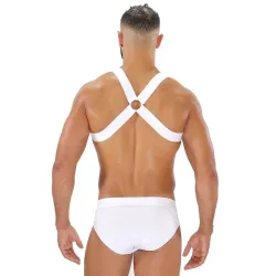 TOF Paris Harnais élastique Fetish X Blanc